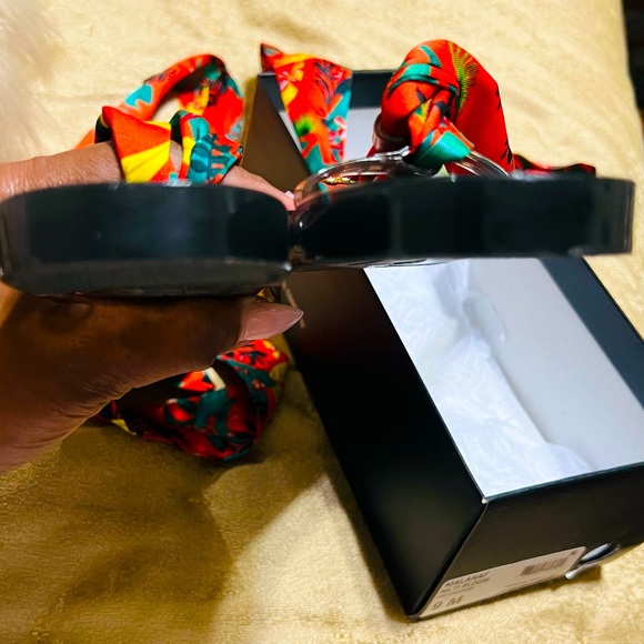 I.N.C. International Concepts MALANAF MULTI BLOOM SCRAF TIE UP SANDALS - Picture 7 of 9